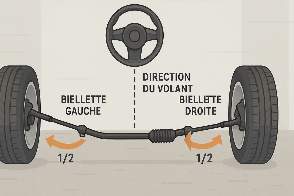 Ajustement des biellettes de direction